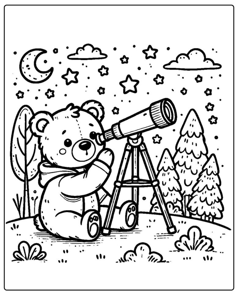 20 bức tranh tô màu gấu teddy đáng yêu giúp bé mầm non sáng tạo hơn - 14