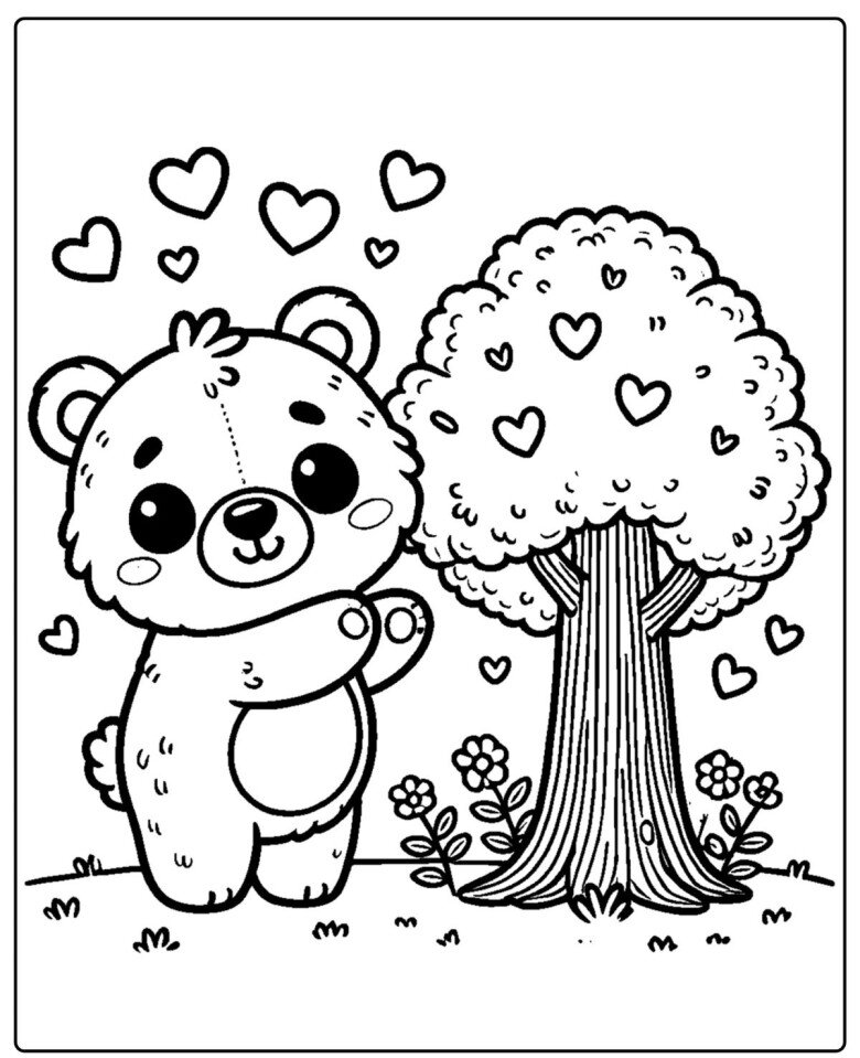 20 bức tranh tô màu gấu teddy đáng yêu giúp bé mầm non sáng tạo hơn - 15