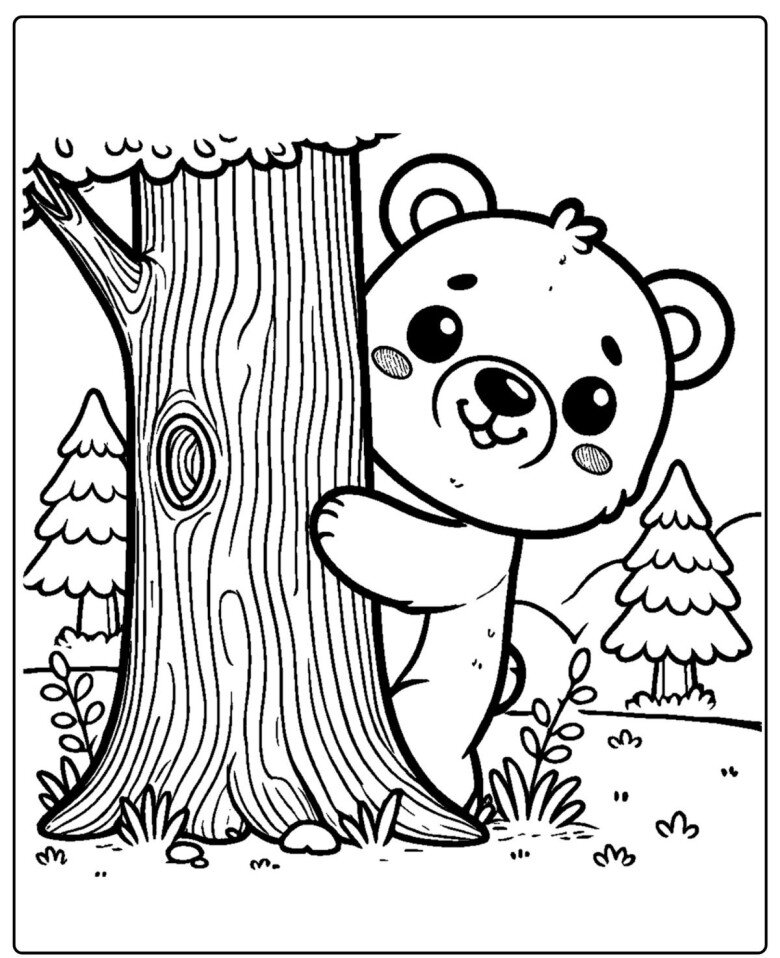 20 bức tranh tô màu gấu teddy đáng yêu giúp bé mầm non sáng tạo hơn - 18