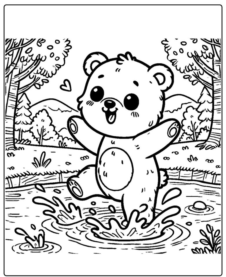 20 bức tranh tô màu gấu teddy đáng yêu giúp bé mầm non sáng tạo hơn - 19