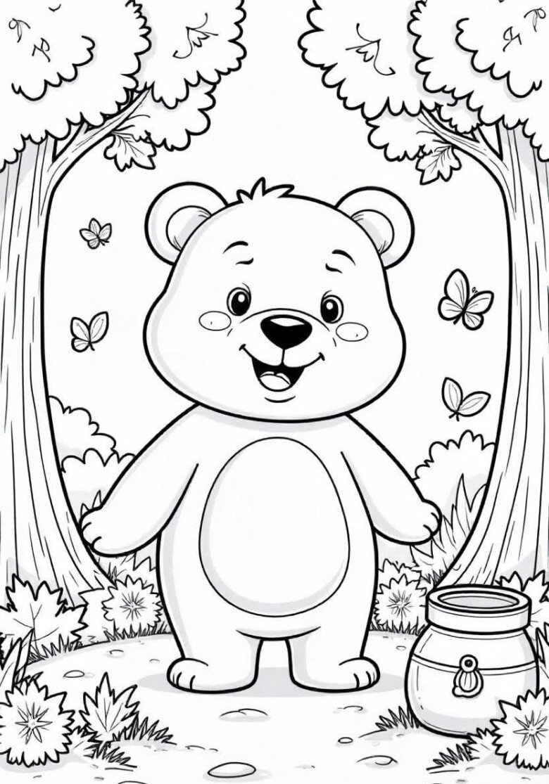 20 bức tranh tô màu gấu teddy đáng yêu giúp bé mầm non sáng tạo hơn - 2