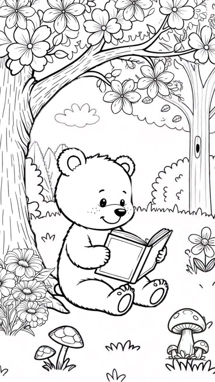 20 bức tranh tô màu gấu teddy đáng yêu giúp bé mầm non sáng tạo hơn - 4