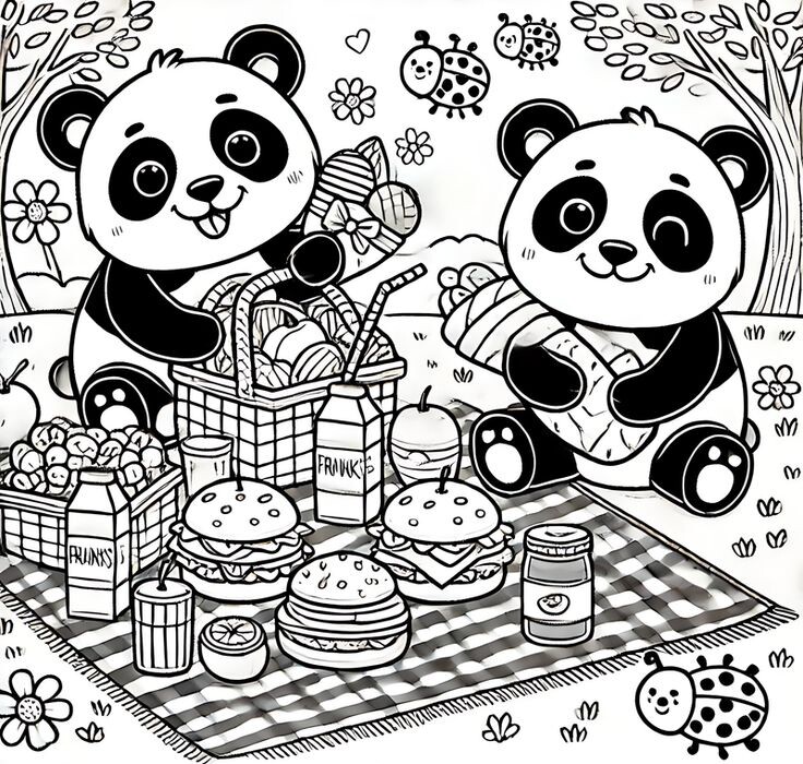 Bộ tranh tô màu gấu trúc dễ thương giúp bé phát triển sáng tạo, học cách phối màu đẹp - 12