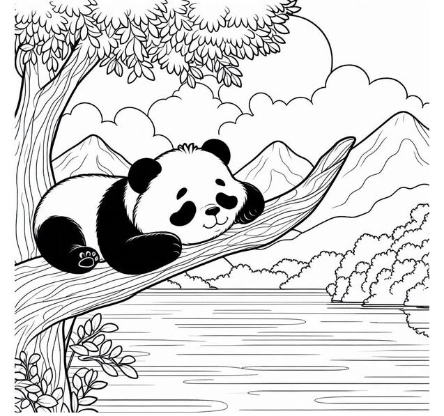 Bộ tranh tô màu gấu trúc dễ thương giúp bé phát triển sáng tạo, học cách phối màu đẹp - 17