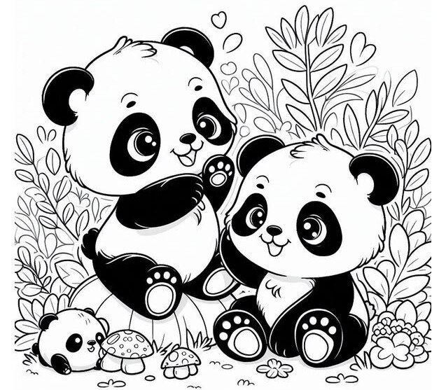 Bộ tranh tô màu gấu trúc dễ thương giúp bé phát triển sáng tạo, học cách phối màu đẹp - 18