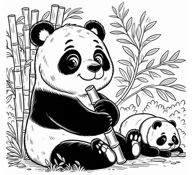 Bộ tranh tô màu gấu trúc dễ thương giúp bé phát triển sáng tạo, học cách phối màu đẹp - 19