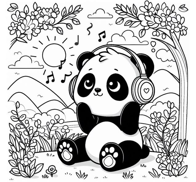 Bộ tranh tô màu gấu trúc dễ thương giúp bé phát triển sáng tạo, học cách phối màu đẹp - 9
