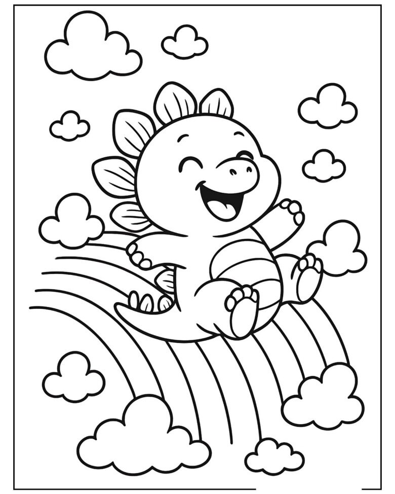 Bé khám phá thế giới khủng long chibi đáng yêu qua 20 bức tranh tô màu ngộ nghĩnh - 11