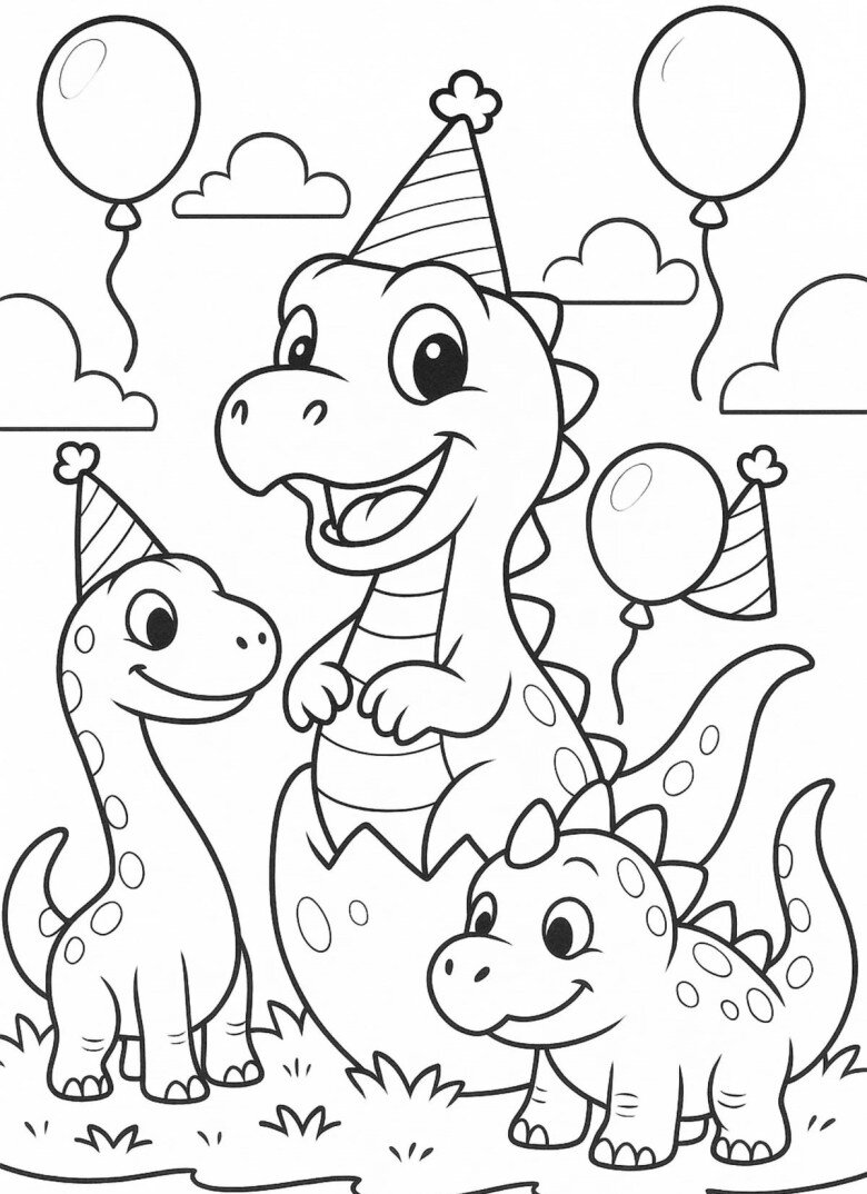 Bé khám phá thế giới khủng long chibi đáng yêu qua 20 bức tranh tô màu ngộ nghĩnh - 7