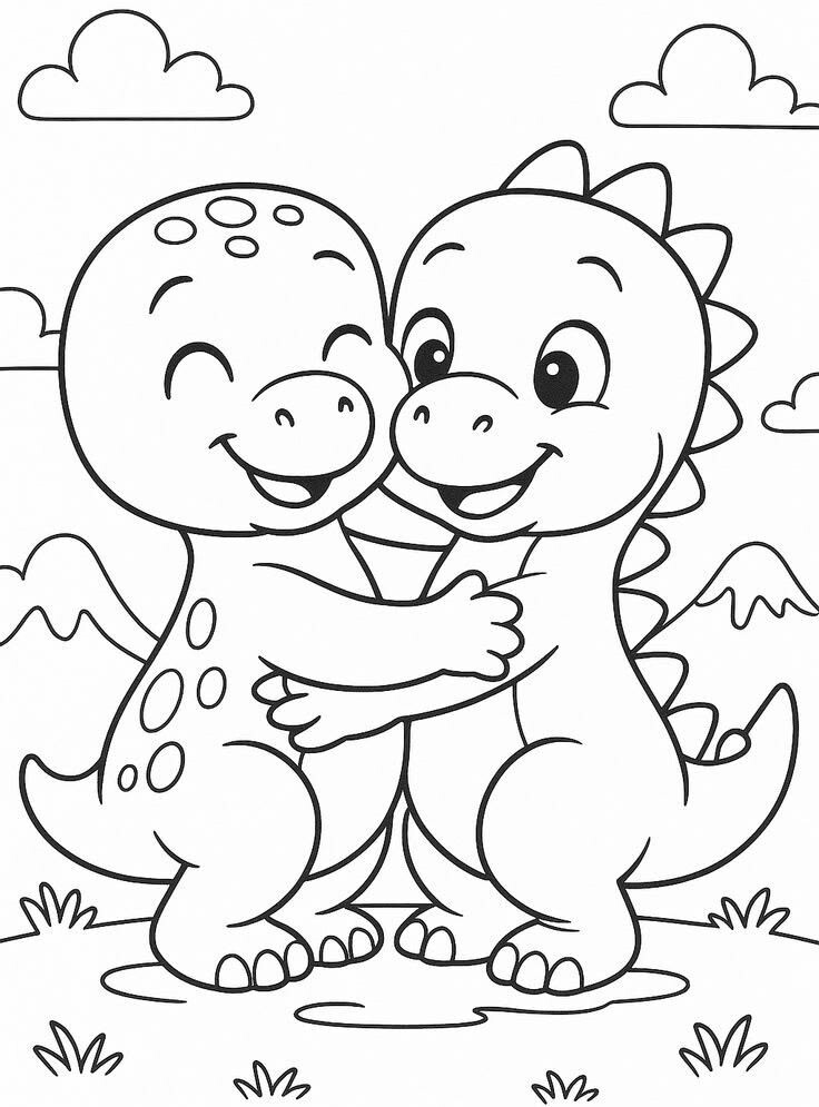 Bé khám phá thế giới khủng long chibi đáng yêu qua 20 bức tranh tô màu ngộ nghĩnh - 8