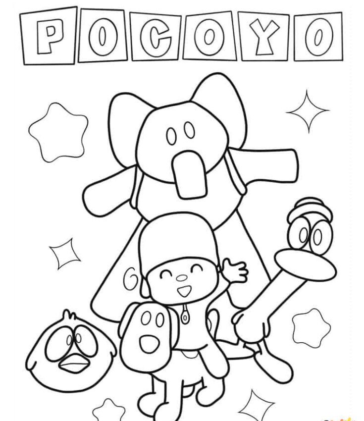 Tranh tô màu cậu bé Pocoyo, giúp trẻ phát triển tư duy, gắn kết với bố mẹ mỗi ngày - 1