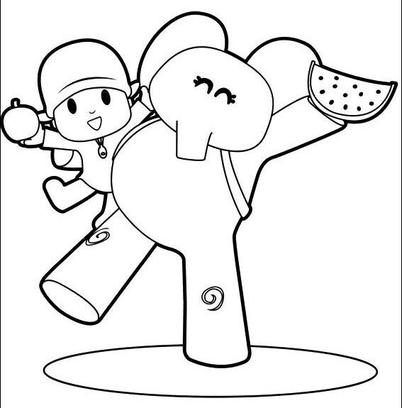 Tranh tô màu cậu bé Pocoyo, giúp trẻ phát triển tư duy, gắn kết với bố mẹ mỗi ngày - 13