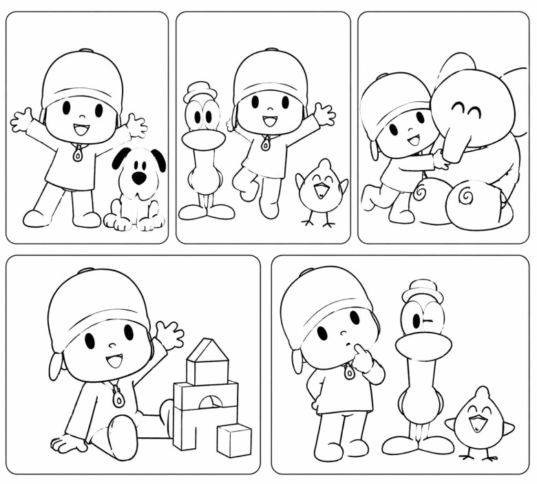 Tranh tô màu cậu bé Pocoyo, giúp trẻ phát triển tư duy, gắn kết với bố mẹ mỗi ngày - 14