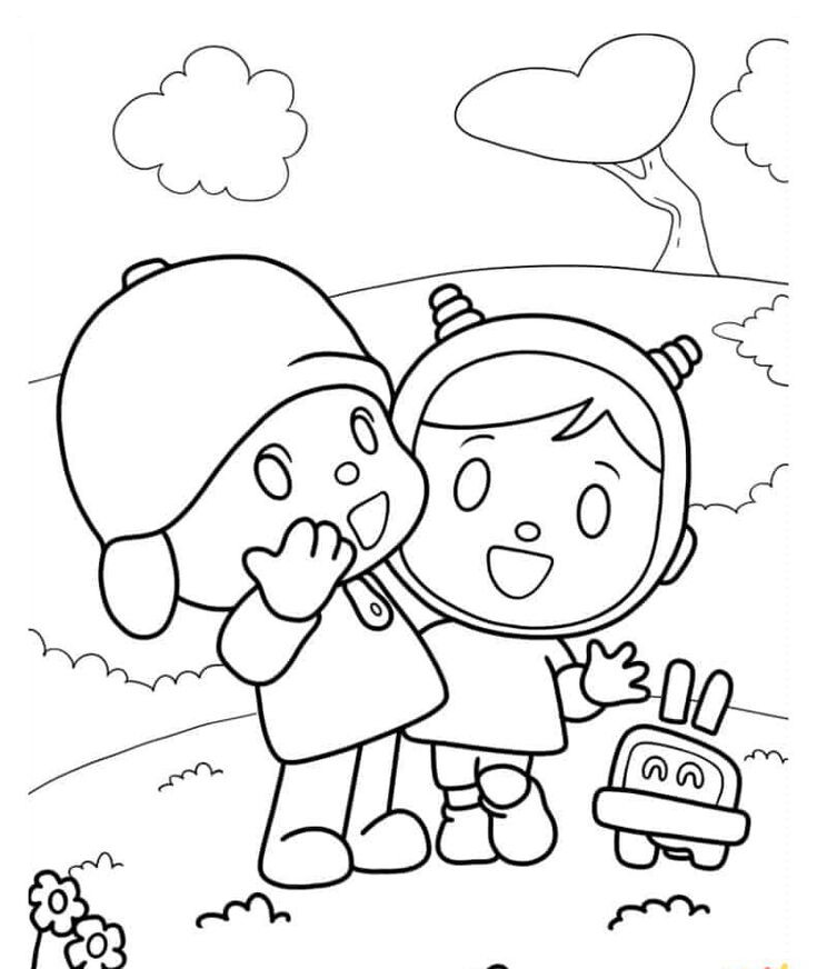 Tranh tô màu cậu bé Pocoyo, giúp trẻ phát triển tư duy, gắn kết với bố mẹ mỗi ngày - 2