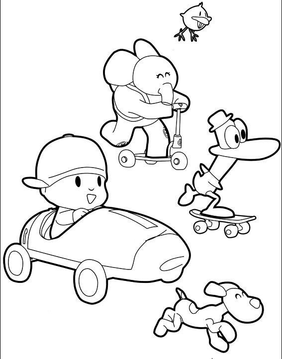 Tranh tô màu cậu bé Pocoyo, giúp trẻ phát triển tư duy, gắn kết với bố mẹ mỗi ngày - 5