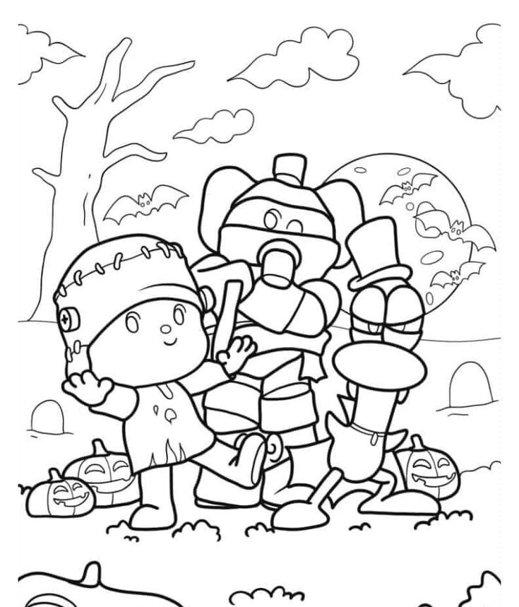 Tranh tô màu cậu bé Pocoyo, giúp trẻ phát triển tư duy, gắn kết với bố mẹ mỗi ngày - 7