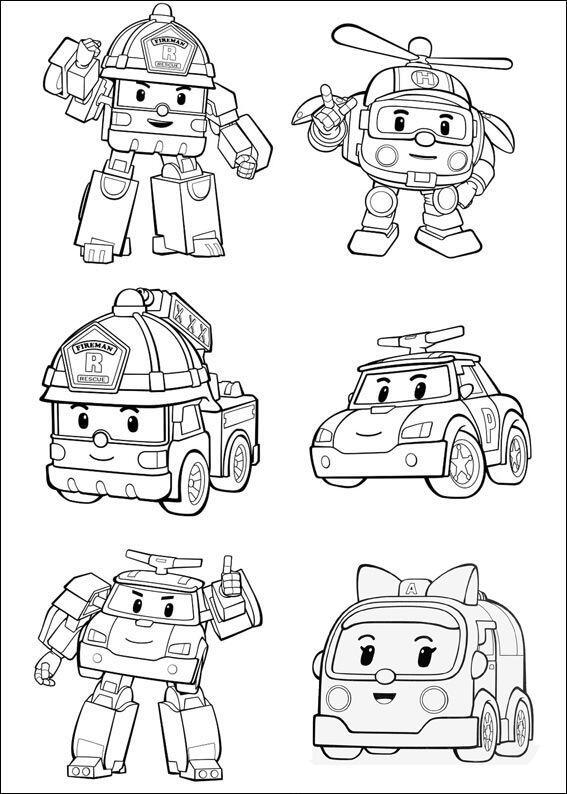 Tranh tô màu Robocar Poli, dạy bé học an toàn giao thông và kỹ năng sống