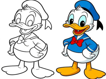 Top tranh tô màu Vịt Donald khiến bé thích thú, bố mẹ nhàn tênh
