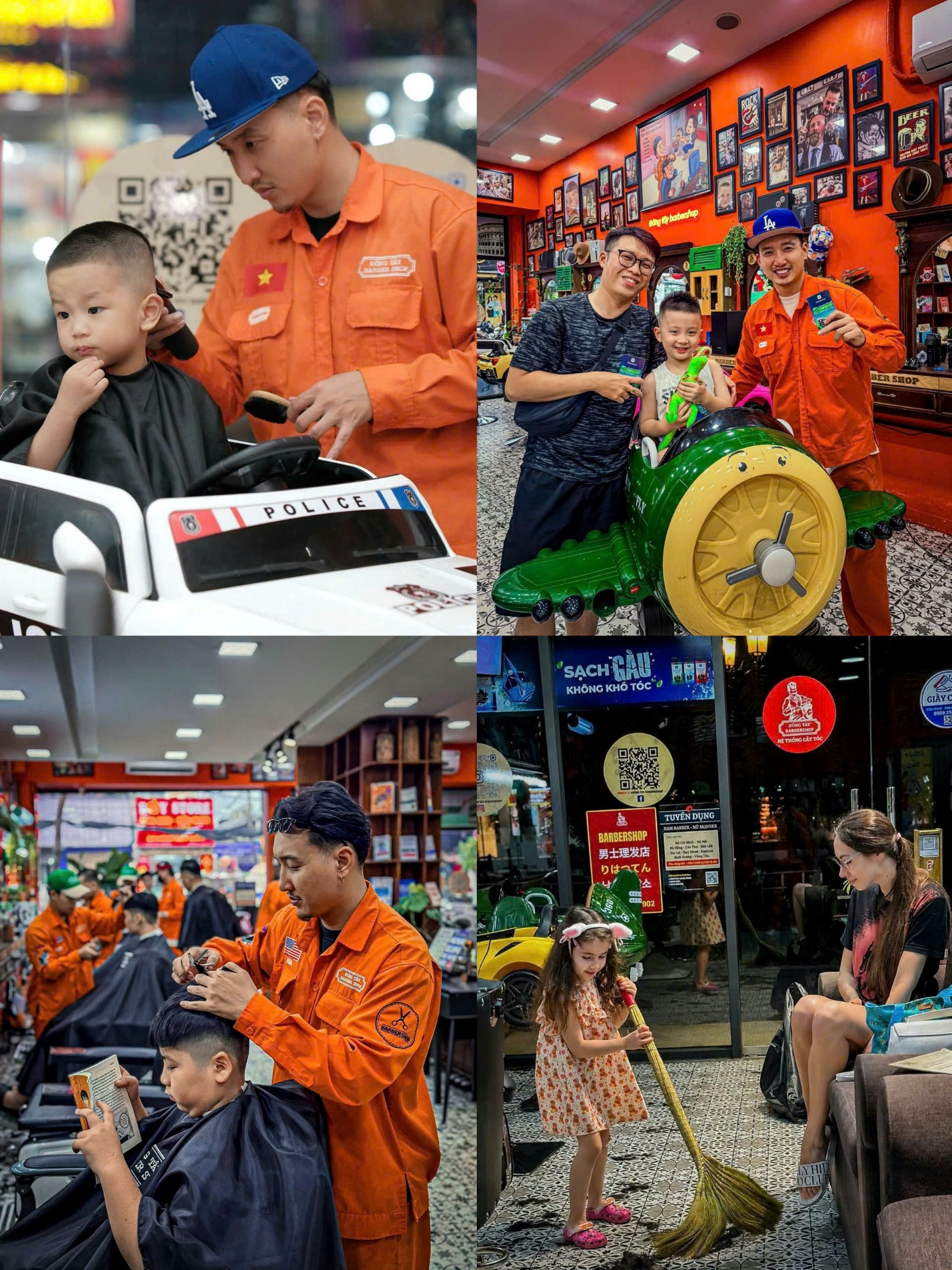 Đội ngũ barber hiểu rằng, điều quan trọng nhất là giúp bé cảm thấy thoải mái và an toàn khi đến với Đông Tây Barbershop.