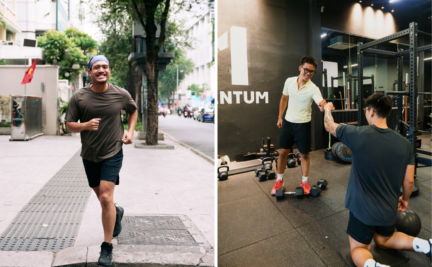 Từ chạy bộ ngoài trời cho đến phòng tập Gym, các sản phẩm quần short siêu co giãn từ UNIQLO đều có thể cân trọn mọi tình huống vận động. Ảnh: Momentum; Off Work Club;