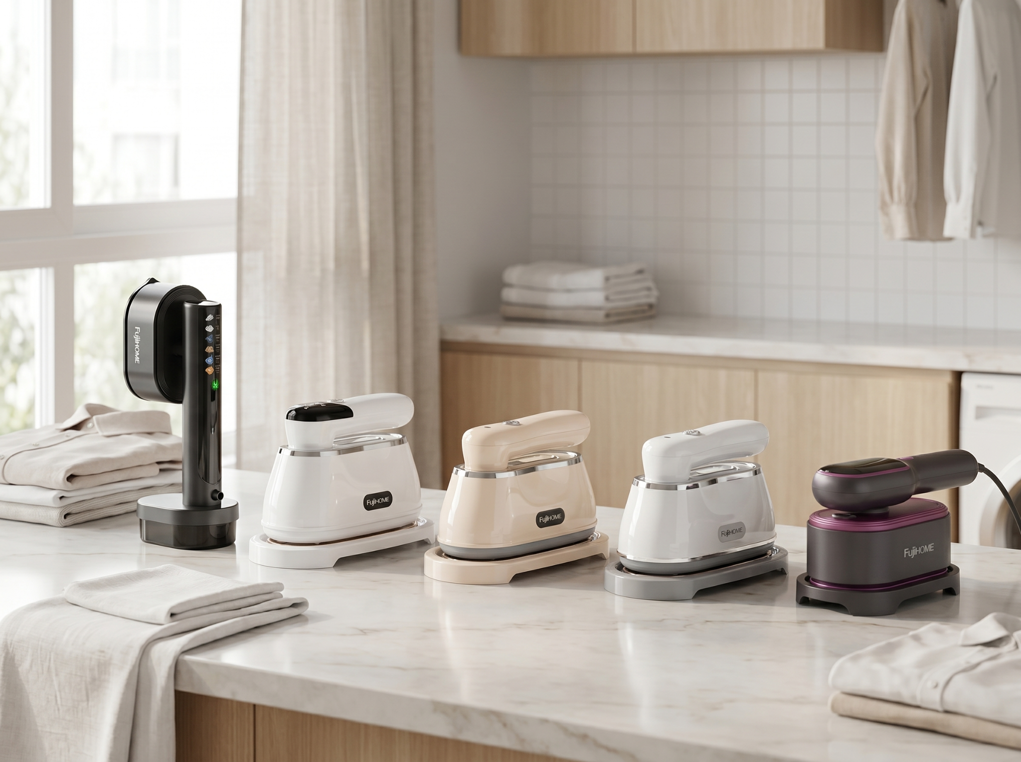 Bộ sưu tập bàn là FujiHOME SI200DC, SI200CW, SI718AW/SI718AB, SI716B – đa dạng lựa chọn cho từng nhu cầu. Ảnh minh họa từ FujiHOME. 