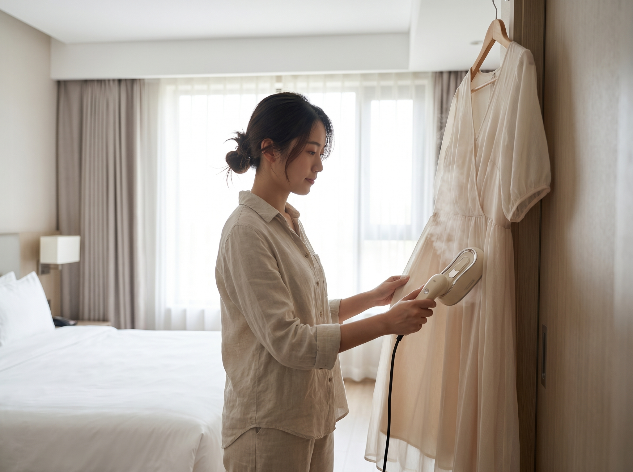 Thiết kế thông minh cho phép ủi treo, đứng, nằm linh hoạt. Ảnh minh họa từ FujiHOME.