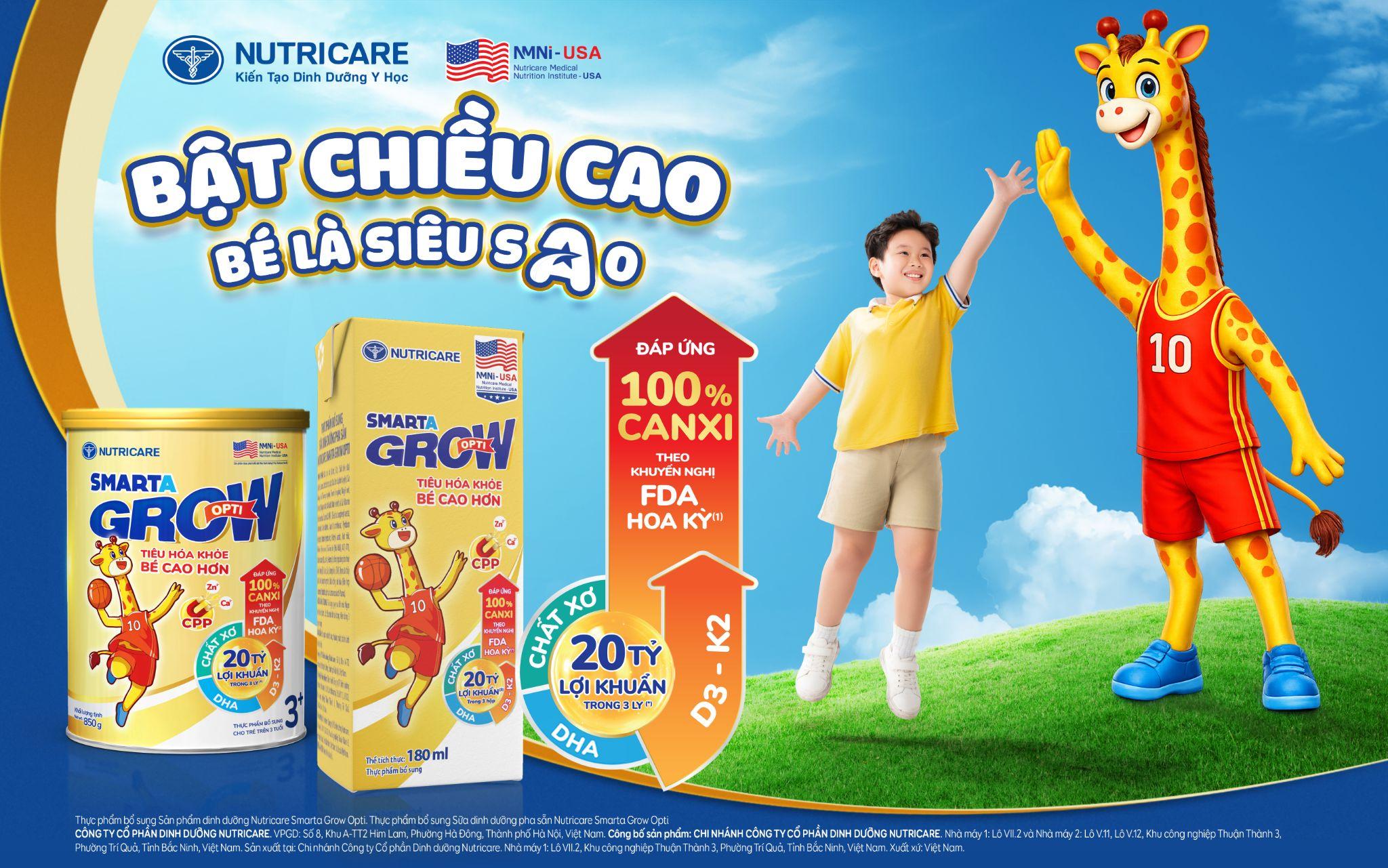 Smarta Grow Opti - Bật chiều cao, bé là “siêu sao”