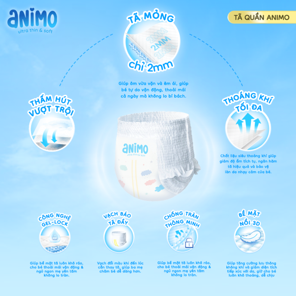 Animo là thương hiệu được phân phối độc quyền tại Con Cưng toàn quốc.