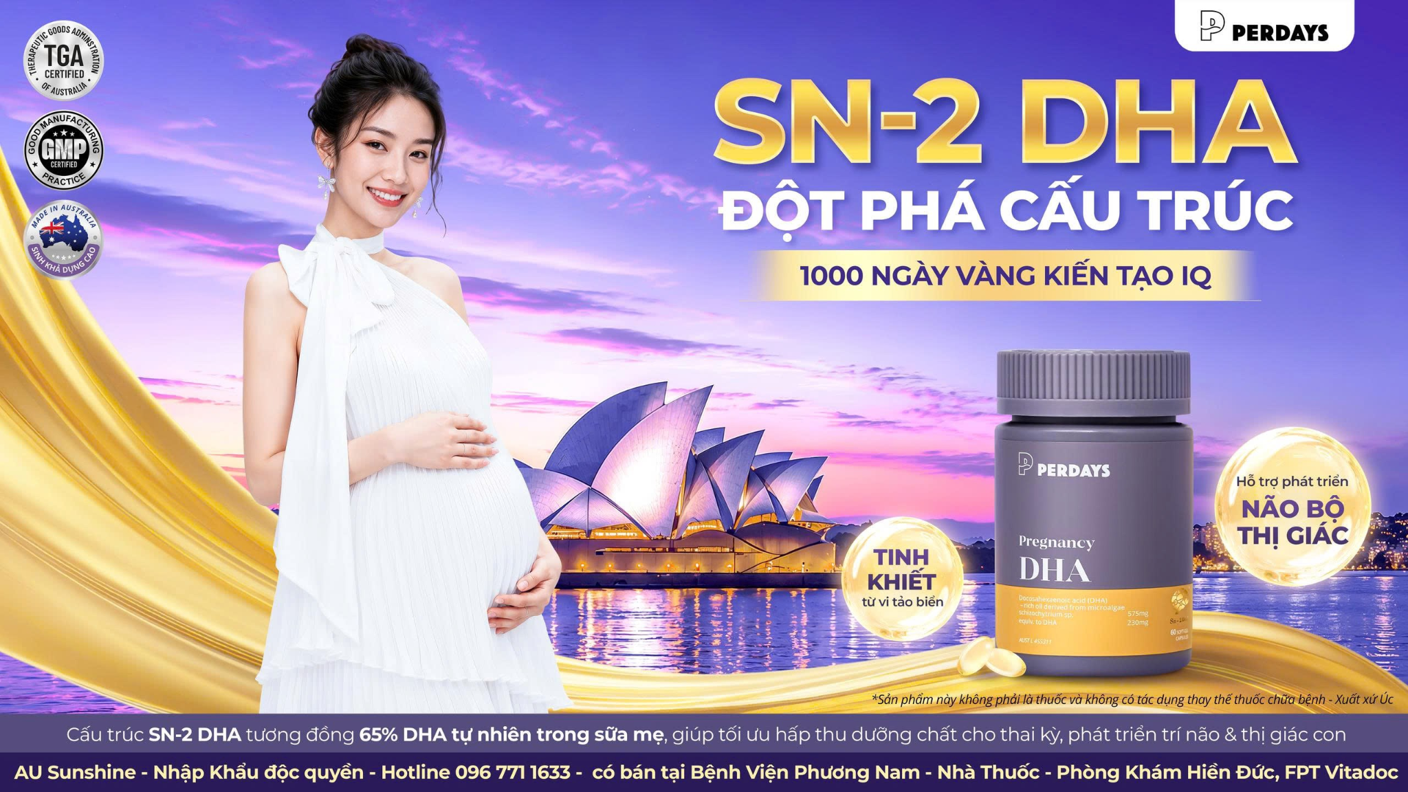 Perdays Pregnancy DHA - Đột phá cấu trúc SN-2. Kiến tạo IQ 1000 ngày vàng.