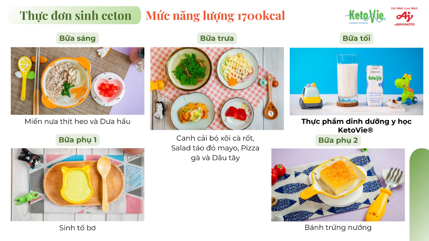 Một ngày thực đơn keto với Thực phẩm dinh dưỡng y học KetoVie® 4:1 – Hương Vani là bữa tối.