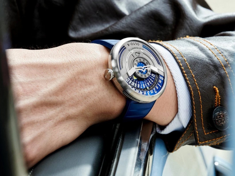 Đồng hồ OLTO-8 RPM Blue với thiết kế mặt số lấy cảm hứng từ vòng tua siêu xe đầy năng lượng