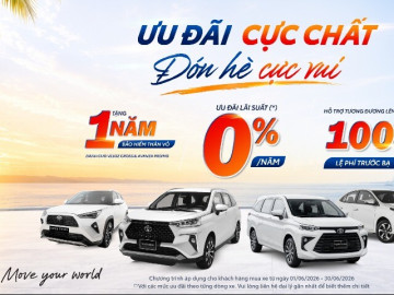 Đón hè cùng Toyota: Ưu đãi đến 100% lệ phí trước bạ