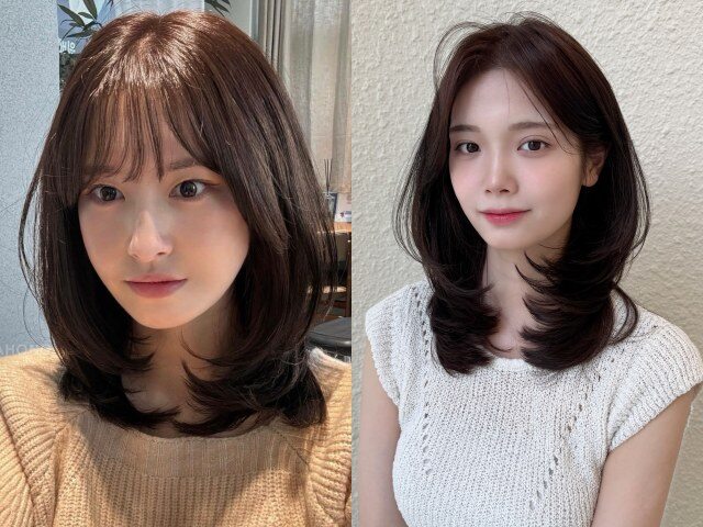 Tóc uốn đuôi cụp giúp phần đuôi ôm gọn vào khuôn mặt, tạo hiệu ứng tóc dày và gọn gàng hơn. Kiểu tóc này mang lại vẻ thanh lịch, dễ chăm sóc và không cần tạo kiểu cầu kỳ nhưng vẫn giữ được form đẹp suốt ngày.