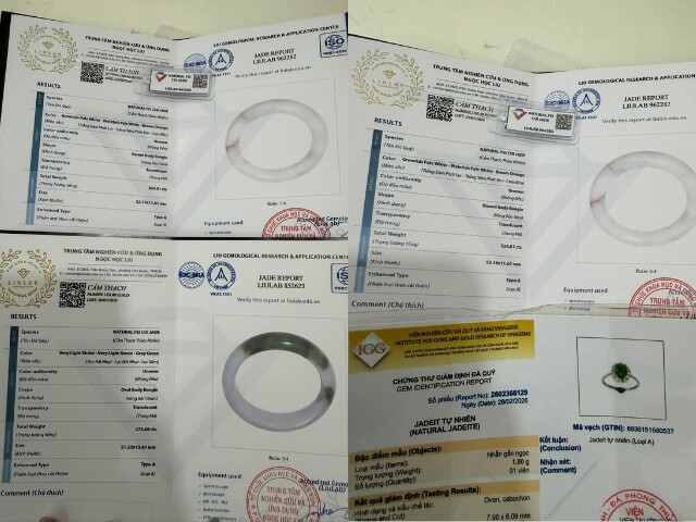 Giấy kiểm định là yếu tố quan trọng nhất khi mua ngọc phỉ thúy. Các đơn vị uy tín như GIA, GRS, PNJ hay DOJI giúp xác định loại ngọc và mức độ xử lý. Đây là căn cứ đáng tin cậy để tránh nhầm lẫn và đảm bảo giá trị sản phẩm.