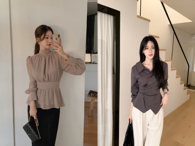 Blouse nhấn eo là item giúp hack dáng hiệu quả. Phần eo được định hình rõ giúp vòng hai trông gọn gàng hơn, đồng thời kéo dài đôi chân. Khi kết hợp với quần hoặc chân váy cạp cao, tổng thể trở nên cân đối và thanh thoát hơn.