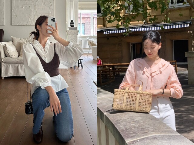 Áo blouse dài tay mang lại vẻ ngoài thanh lịch và giúp cơ thể trông gọn gàng hơn. Thiết kế tay dài tạo đường nét liền mạch, giúp vóc dáng trông cao hơn. Khi sơ vin gọn gàng, item này còn giúp cải thiện tỷ lệ cơ thể rõ rệt.