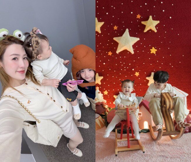 Á hậu Tú Anh khoe khoảnh khắc hạnh phúc bên cạnh các con. 