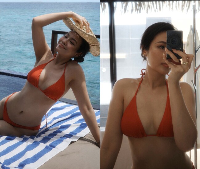 Á hậu Thủy Tiên diện bikini nhỏ xíu khoe ba vòng cực phẩm trong chuyến du lịch.