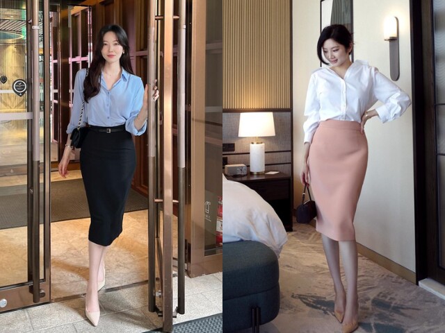 Chân váy bút chì giúp tôn dáng khéo léo và mang lại vẻ ngoài nữ tính. Đây là item kinh điển của thời trang công sở nhưng chưa bao giờ lỗi mốt.