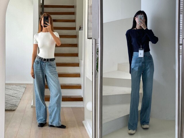 Quần jeans ống suông giúp outfit trở nên hiện đại và năng động hơn. Thiết kế thoải mái, dễ phối đồ cũng khiến item này được nhiều chị em yêu thích.