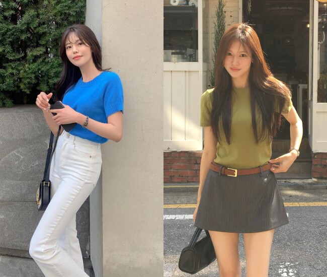 Áo cộc tay giúp outfit công sở trở nên trẻ trung và năng động hơn. Thiết kế đơn giản, dễ phối cùng quần âu hoặc chân váy nên rất được yêu thích.