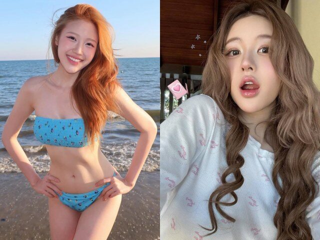 Bộ ảnh bikini của Uyển Ân nhận về nhiều lời khen từ cư dân mạng, thậm chí còn được khen giống Triệu Lộ Tư (phải).