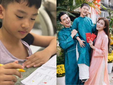 Thúy Diễm khoe góc nghiêng điển trai như Lương Thế Thành của quý tử quốc tịch Mỹ, dân mạng còn hết lời khen ngợi 1 chi tiết