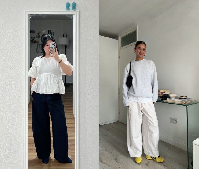 Barrel pants là kiểu quần có phần hông và đùi phồng nhẹ, sau đó thu dần về ống, tạo dáng cong đặc trưng. Thiết kế này giúp tạo hiệu ứng đôi chân cân đối hơn. Đồng thời mang lại cảm giác thoải mái, dễ di chuyển và tạo điểm nhấn thời trang.