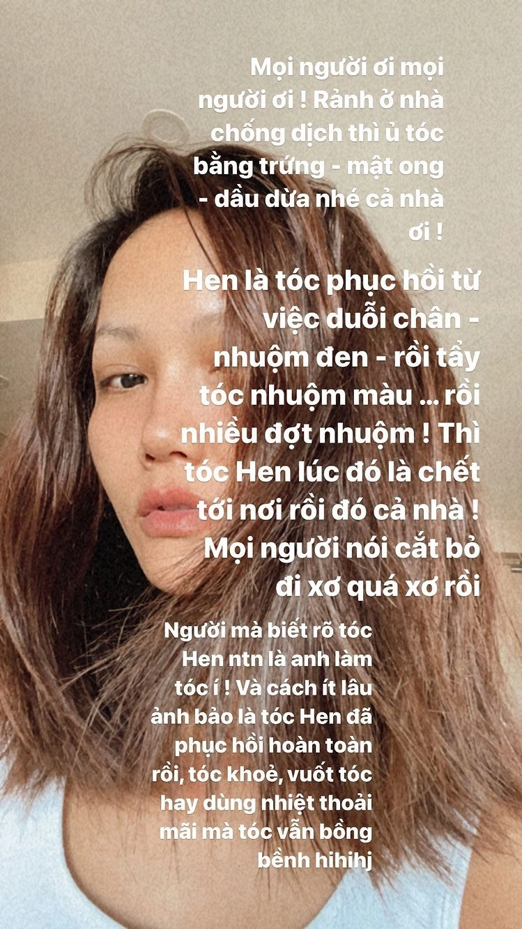Ngoài ra, Hoa hậu HHen Niê cũng từng chia sẻ công thức gồm bơ - trứng gà - dầu dừa giúp tóc mau phục hồi và giảm gãy rụng.