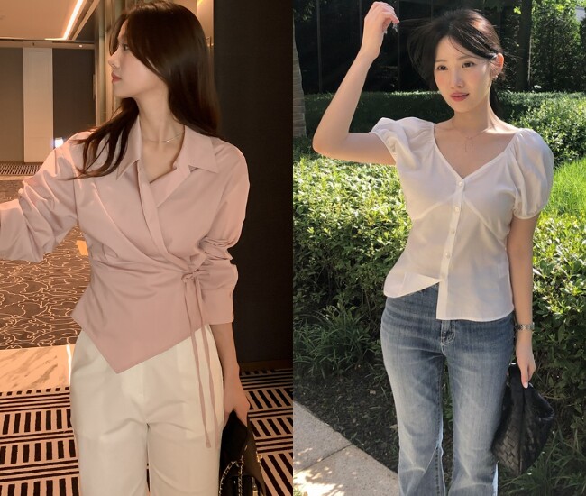 Áo blouse được yêu thích nhờ khả năng giúp outfit trông nữ tính và mềm mại hơn. Những chi tiết như cổ chữ V, chất liệu voan hay tông màu pastel khiến tổng thể thanh lịch nhưng vẫn giữ được nét trẻ trung, hiện đại.