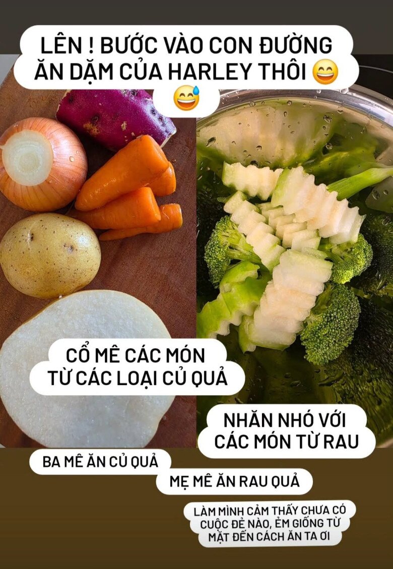 Theo tiết lộ từ HHen Niê, nhóc tỳ có niềm đam mê với các loại rau củ quả giống hệt bố mẹ.