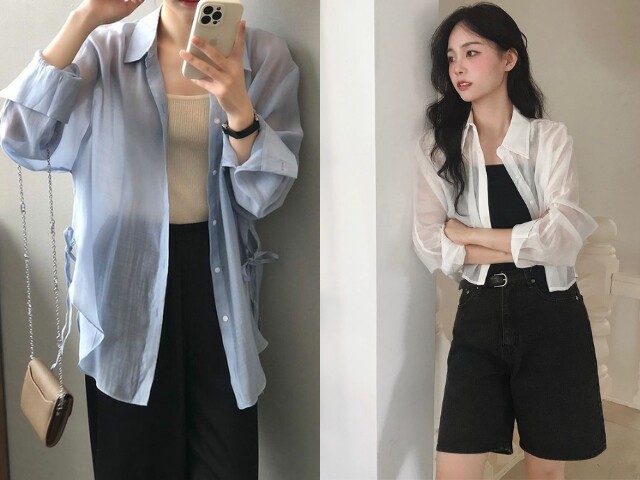 Áo sơ mi voan được yêu thích nhờ chất liệu nhẹ và tạo cảm giác mềm mại khi mặc. Khi phối cùng quần short hoặc váy ngắn, tổng thể trở nên nữ tính và tinh tế hơn. Đây là item phù hợp cho những chuyến du lịch biển hoặc những ngày thời tiết nóng bức.