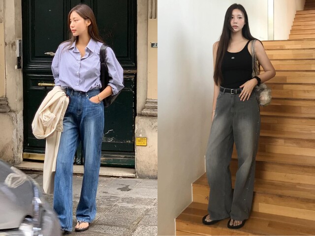 Quần jeans ống rộng mang lại cảm giác thoải mái nhưng vẫn giữ được vẻ ngoài hiện đại. Thiết kế rộng giúp việc di chuyển dễ dàng hơn trong những chuyến đi dài. Khi phối cùng áo đơn giản, outfit trở nên gọn gàng và có điểm nhấn hơn hẳn.