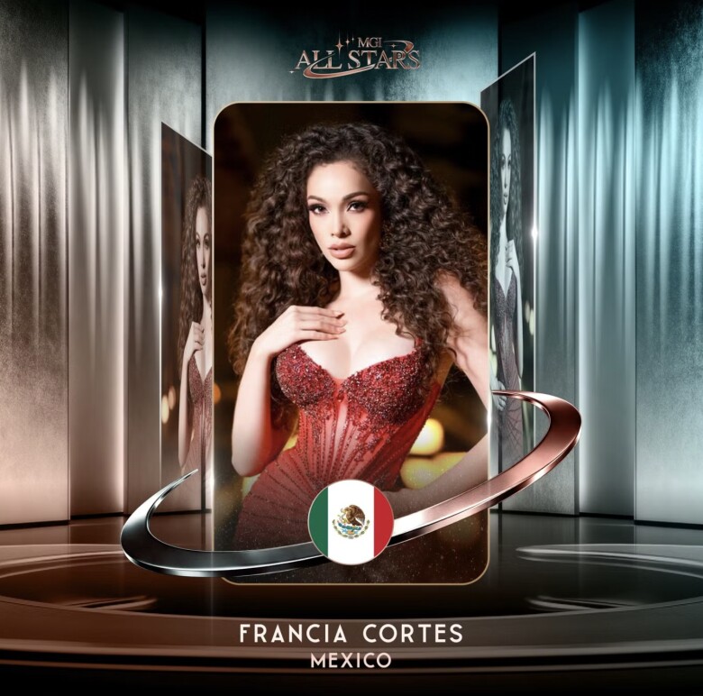 Francia Cortés đến từ Mexico, có kinh nghiệm tham gia các cuộc thi sắc đẹp trong nước và quốc tế. Cô từng tham gia Mexicana Universal México, sau đó, cô đại diện Mexico tại Miss Charm 2025 và lọt vào Top 5. Bên cạnh các hoạt động thi sắc đẹp, Francia còn có kinh nghiệm trong lĩnh vực kinh doanh và diễn thuyết. Cô từng tham gia phát triển dự án và làm việc liên quan đến truyền thông, góp phần xây dựng hình ảnh một đại diện toàn diện.